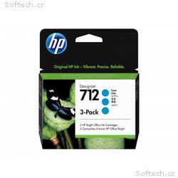 HP Ink Cartridge 712, Cyan, 29-ml, 3-Pack
