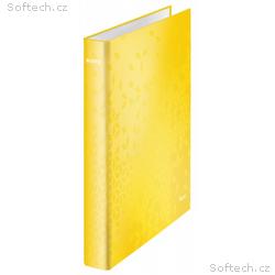 LEITZ Kroužkový pořadač WOW, A4+, 4DR, 25mm, žlutá