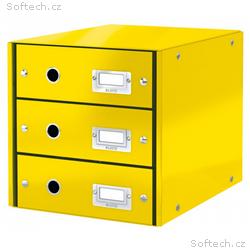 LEITZ Zásuvkový box Click&Store, 3 zásuvky, žlutá