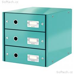 LEITZ Zásuvkový box Click&Store, 3 zásuvky, ledově