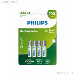 Philips dobíjecí baterie AAA 700mAh, NiMH - 4ks