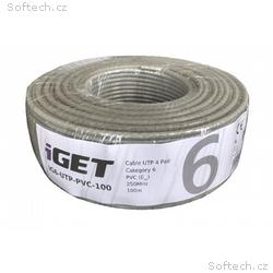 iGET Síťový kabel CAT6 UTP PVC Eca 100m, role