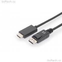 Digitus kabelový adaptér DisplayPort, DP - HDMI ty