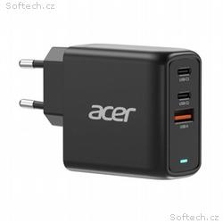 ACER 67W PD GaN charger - black, 2×USB-C +1×USB-A,