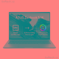 ASUS Zenbook S 14 - Ultra 7 355, 32GB, 1TB SSD, 14