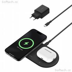 Belkin 2v1 Qi2 15W Magnetic Charging Pad, black