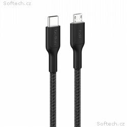 Belkin BOOST CHARGE PRO USB-C, microUSB, 1m, černý