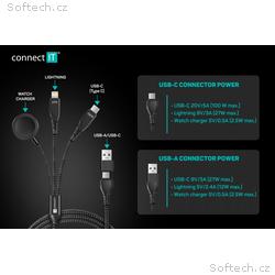 CONNECT IT Wirez 6in1 1x USB-C 1x Lightning 1x Wat
