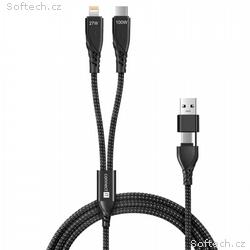 CONNECT IT Wirez 4in1 1x USB-C, 1x Lightning, 1,25
