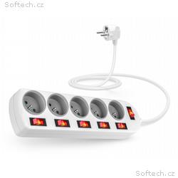 CONNECT IT prodlužovací kabel, 5 zásuvek, 2 m, s v