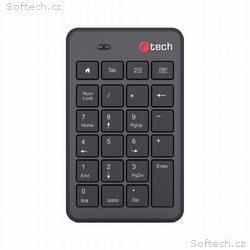 C-TECH klávesnice KBN-02W, bezdrátová, numerická, 