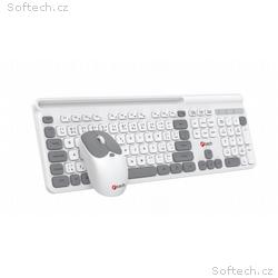 C-TECH WLKMC-05W Quallis, bezdrátový set klávesnic