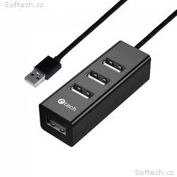 C-TECH UHB-U2, USB HUB 4x USB 2.0, černá