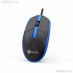 C-TECH myš WM-10, USB, 1200 DPI, černo - modrá