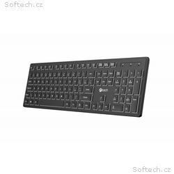 C-TECH klávesnice CZ, SK KB-201-BL, nízkoprofilová