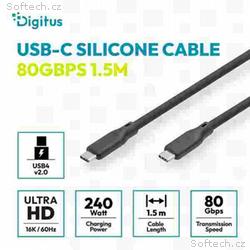 Digitus silikonový kabel USB4 verze 2.0, USB 80 Gb