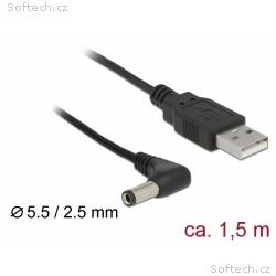 Delock USB Power Cable to DC 5.5 x 2.5 mm male 90°