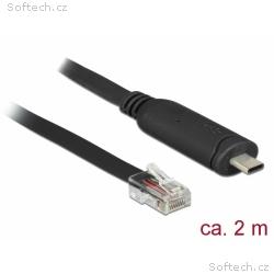 Delock Adaptér USB 2.0 Typ-C samec > 1 x Serial RS