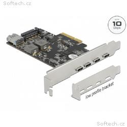 Delock PCI Express x4 Karta na 4 x USB Type-C™ + 1