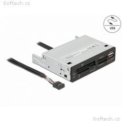 Delock 3.5” USB 2.0 čtečka karet 5 slotů + 1 x USB