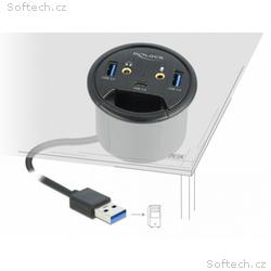Delock Tříportový stolní rozbočovač USB 1 x USB Ty