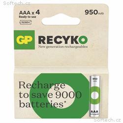 GP AAA ReCyko 950 mAh, nabíjecí (HR03), 4 ks