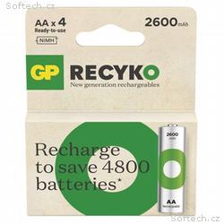 GP AA ReCyko 2 600 mAh, nabíjecí, (HR6), 4 ks PP