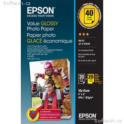 EPSON paper 10x15 - 183g, m2 - 2x20 sheets - value