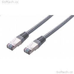 Kabel C-TECH patchcord Cat5e, FTP, šedý, 2m