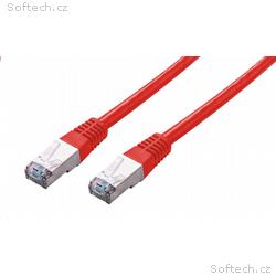 C-TECH Kabel patchcord Cat5e, FTP, červený, 1m