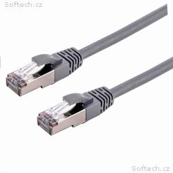 Kabel C-TECH patchcord Cat6a, S, FTP, šedý, 5m