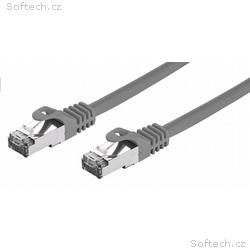 Kabel C-TECH patchcord Cat7, S, FTP, šedý, 0,25m