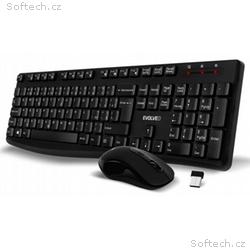 EVOLVEO K1050, bezhlučný set bezdr. klávesnice a m