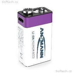 Ansmann Li-ion 9V Block, min 340mAh, s nabíjecí el