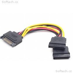 GEMBIRD Kabel SATA napájecí na 2x SATA, rozdvojka,