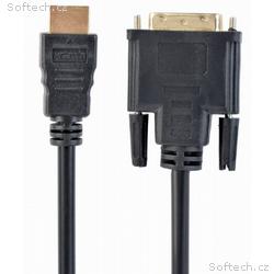 GEMBIRD Kabel HDMI-DVI 3m, M, M stíněný, zlacené k