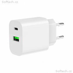 GEMBIRD PD nabíječka USB-A USB C 20W bilá