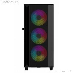 Gembird Fornax 4000 ARGB, Midi Tower, Transpar., Č