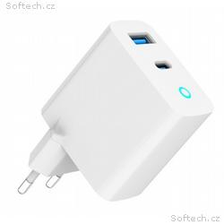 GEMBIRD 2-portová 30W GaN USB rychlonabíječka, LED