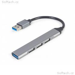 Gembird USB hub 4-portový USB 3.1 (Gen 1),stříbrný
