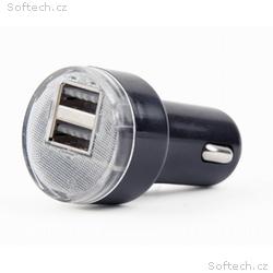 GEMBIRD 2portová USB nabíječka do auta, 2,1A černá