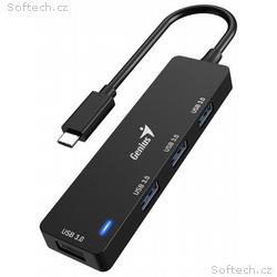 Genius UH-400 USB Hub, externí, USB-C na 4× USB 3.