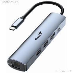 Genius UH-545 USB Hub, externí, USB-C na 3× USB 3.