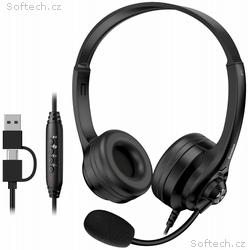 Genius HS-235U AI, Headset, drátový, náhlavní, mik