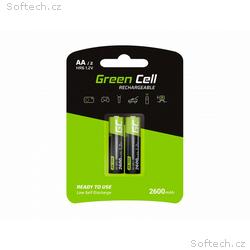 Green Cell Rechargeable Batteries 2x AA HR6 2600mA