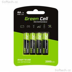 Green Cell Rechargeable Batteries 4x AA HR6 2000 m