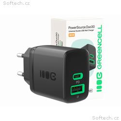 Green Cell PowerSource Duo30 Charger USB, USB-C Bl
