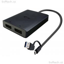 I-Tec USB-A, USB-C Dual 4K DP Video Adapter 