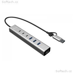 i-tec USB-C, USB-A Metal HUB 6 port (3x USB-C, 3x 