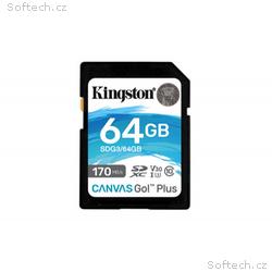 KINGSTON 64GB SDXC Canvas Go Plus Gen4 200MB, s C1